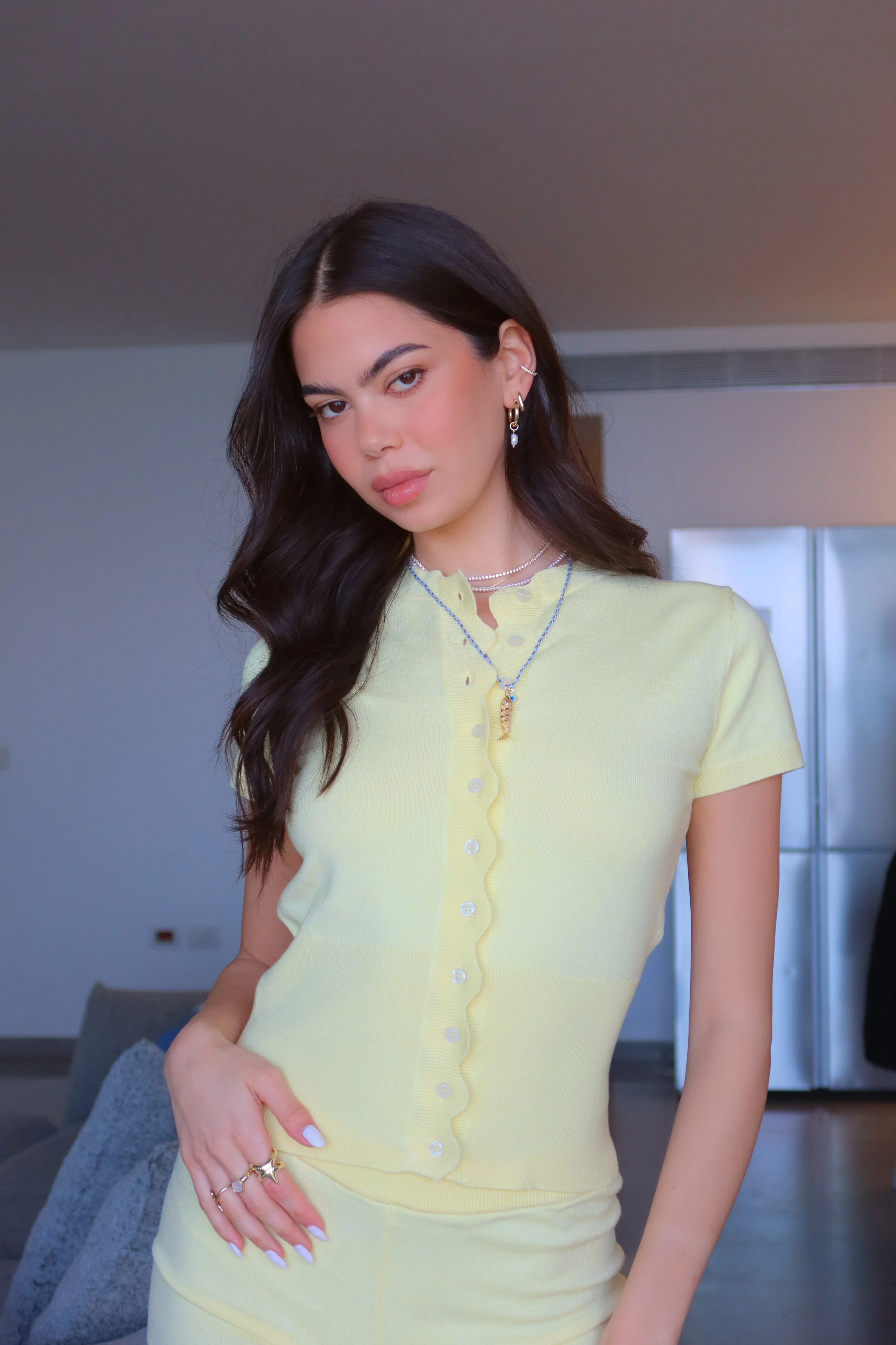 זוג עגילי חישוק מרובע קטן - Image 7