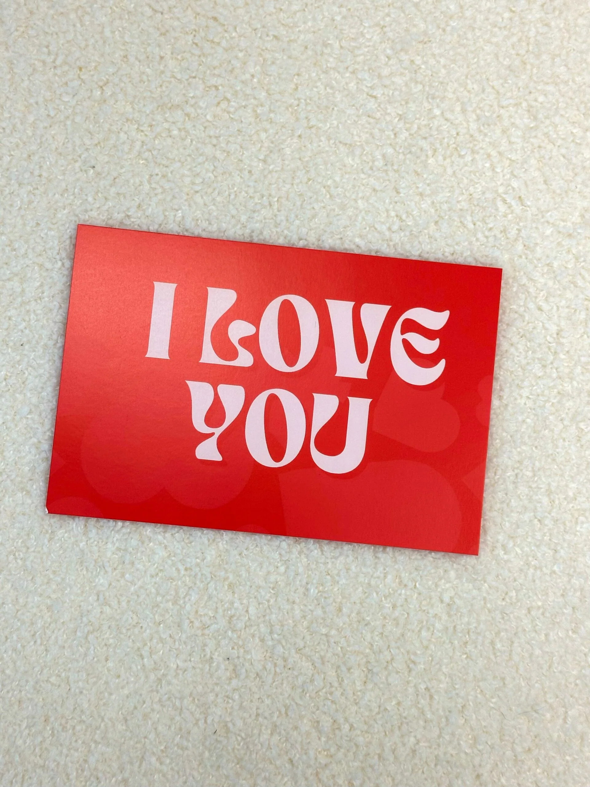 כרטיס ברכה i love you אדום