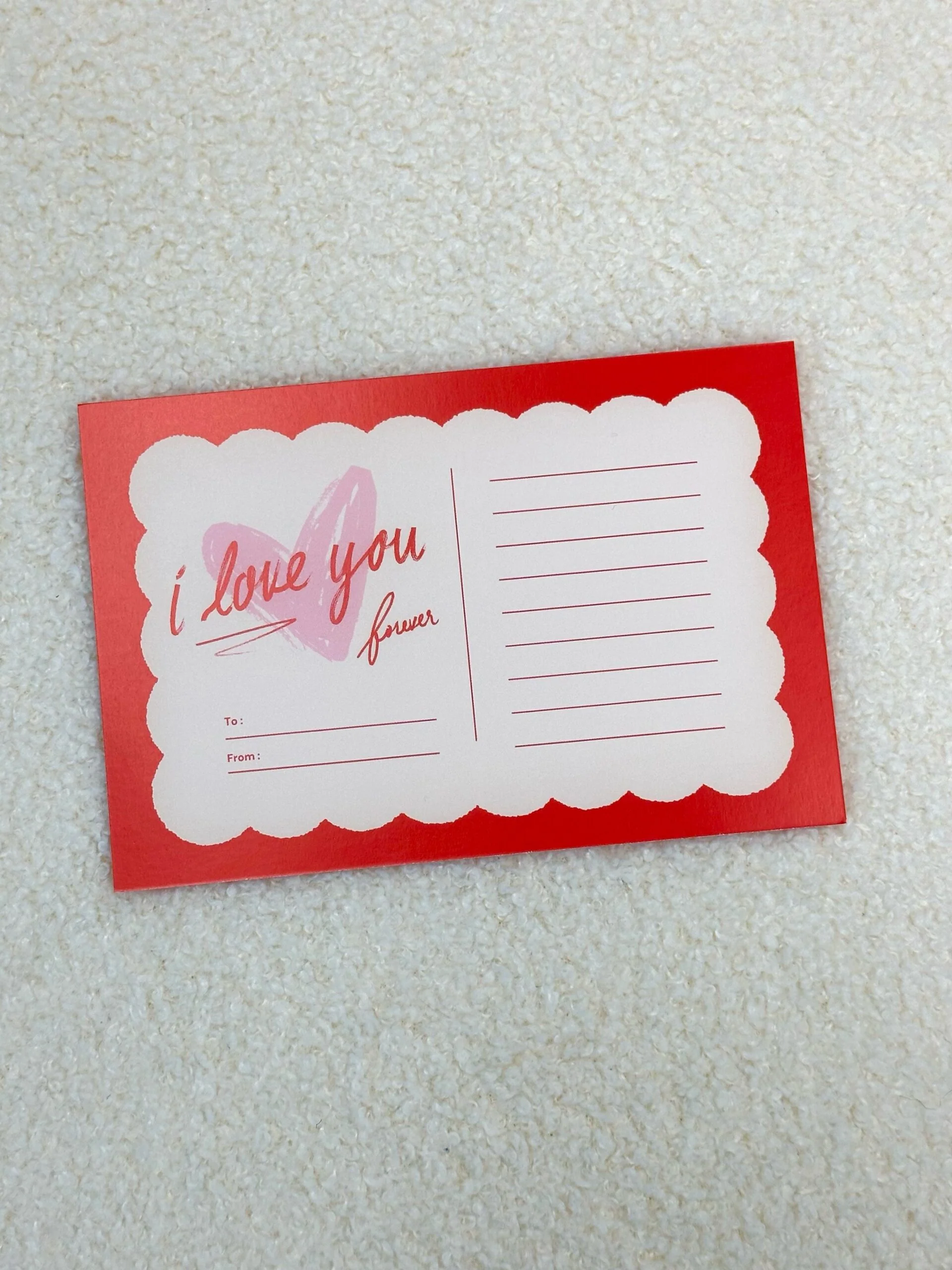 כרטיס ברכה i love you אדום - Image 2