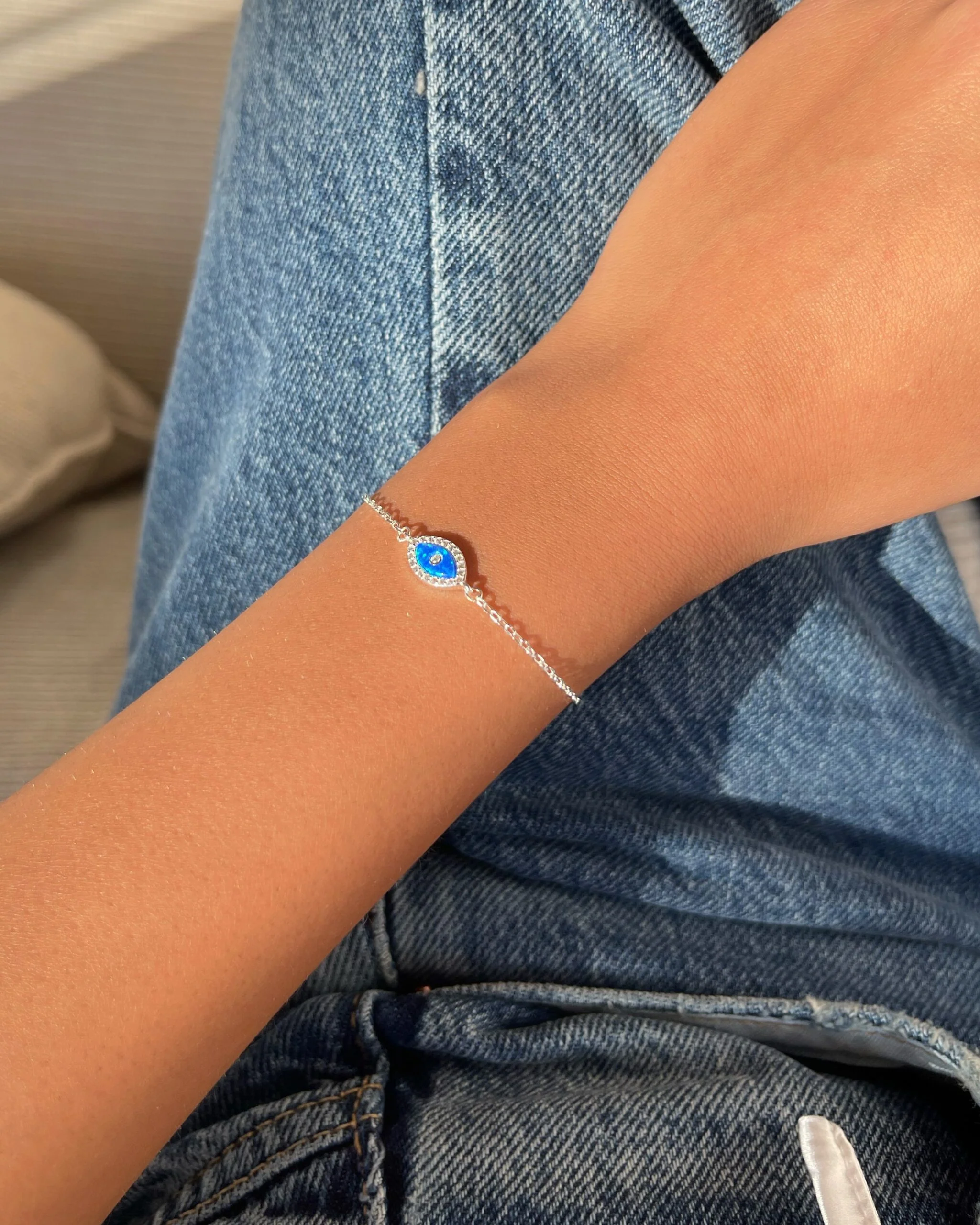 צמיד עין אופל מכסף אמיתי 925 - Image 3
